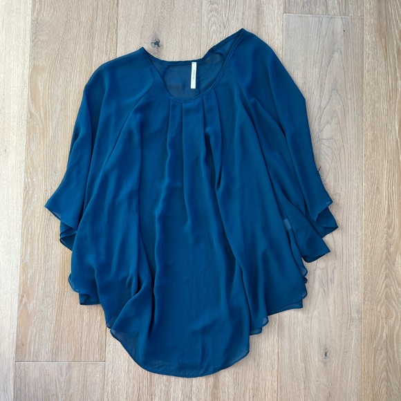 Sheer Navy Blue High Low Shrug Blouse | Poshmark - Picture 5 of 10